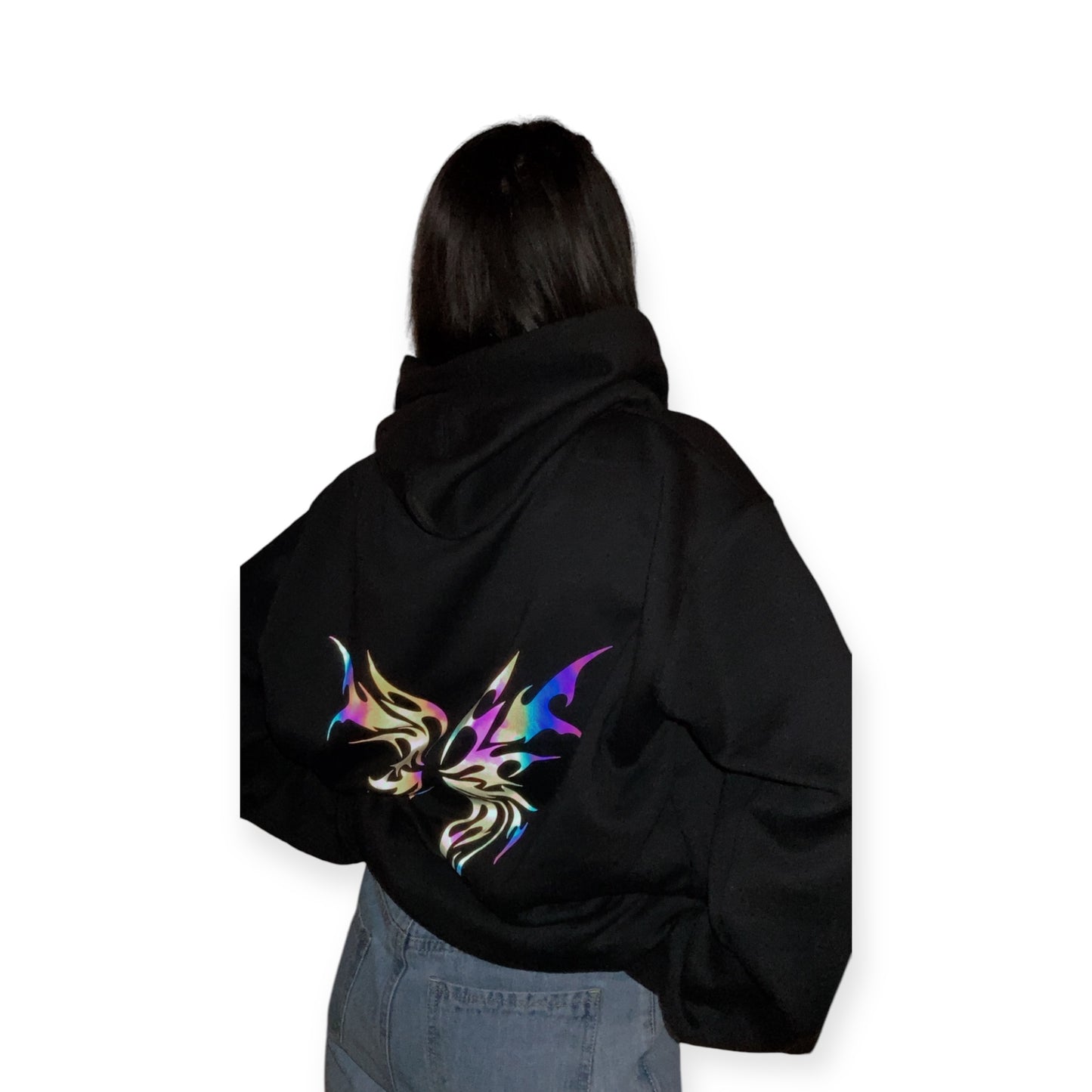 Black Butterfly Reflective Hoodie