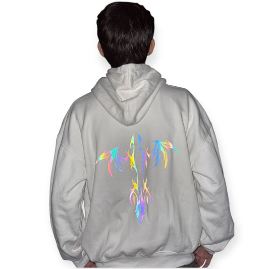 White Dragon Reflective Hoodie