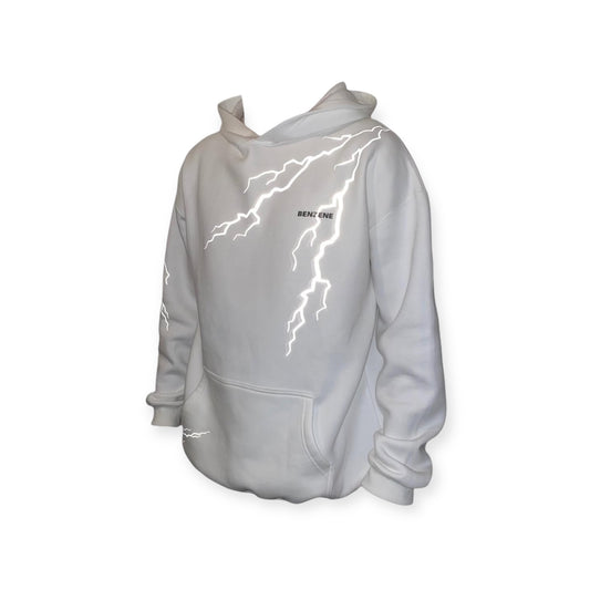 White Thunderstorm Reflective Hoodie