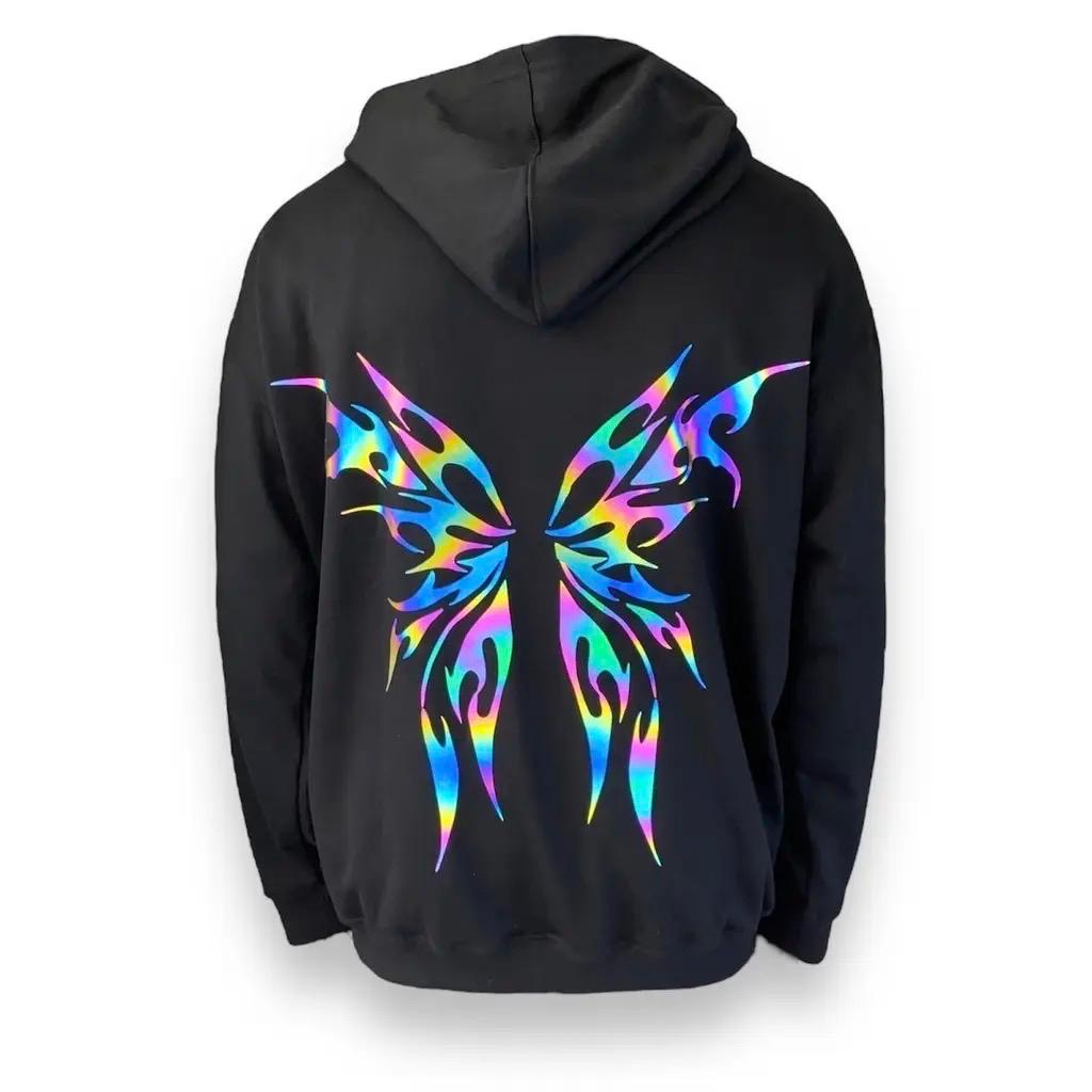 Black Butterfly Reflective Hoodie